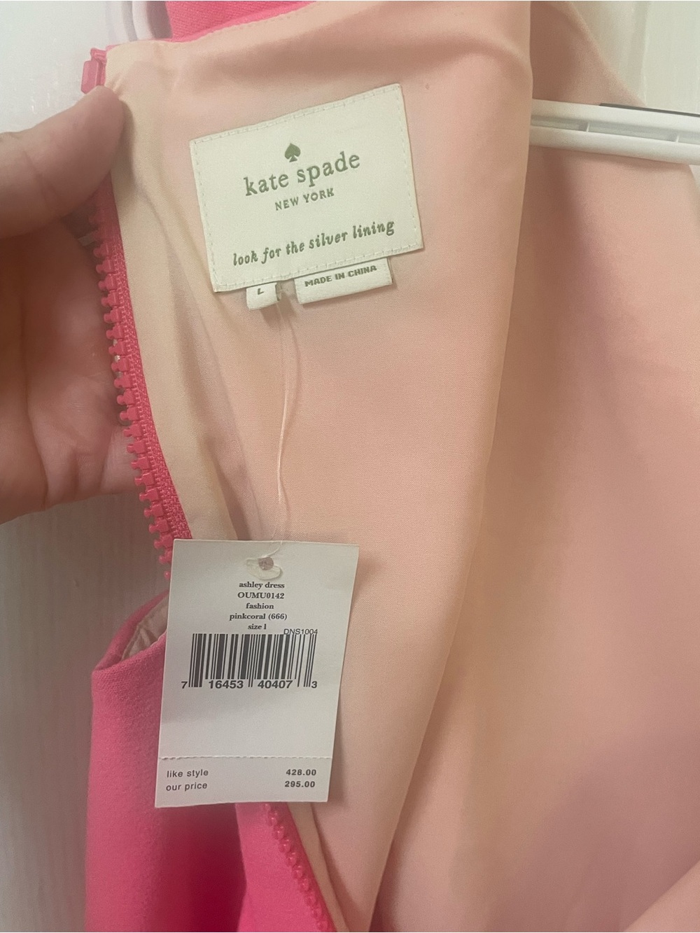 Kate Spade Dress Size Large Ashley New NWT Pink Sleeveless Preppy Summer Chic - Picture 6 of 12